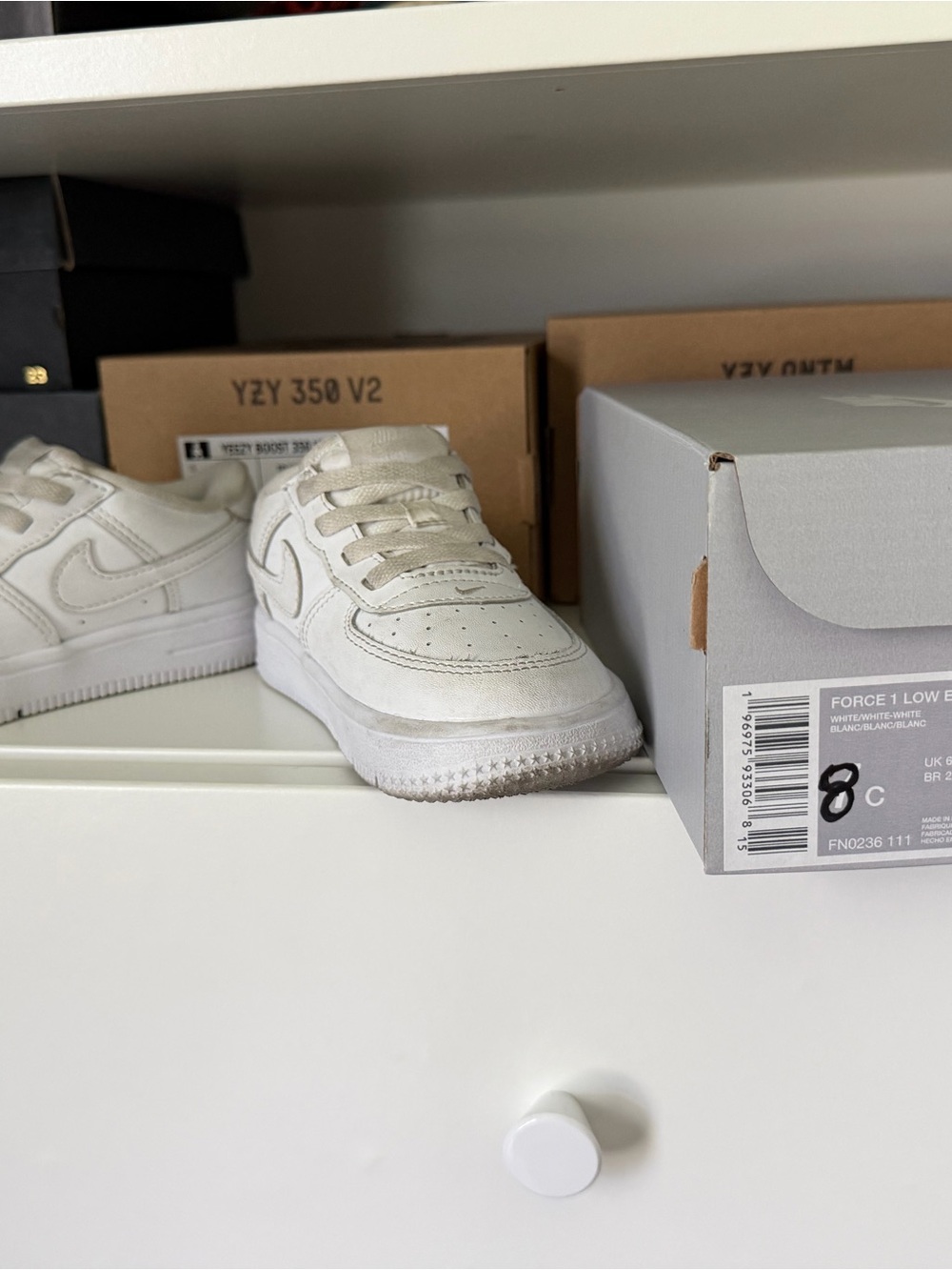 Nike Kids White Low-Top Sneakers with Subtle Off-White Accents
